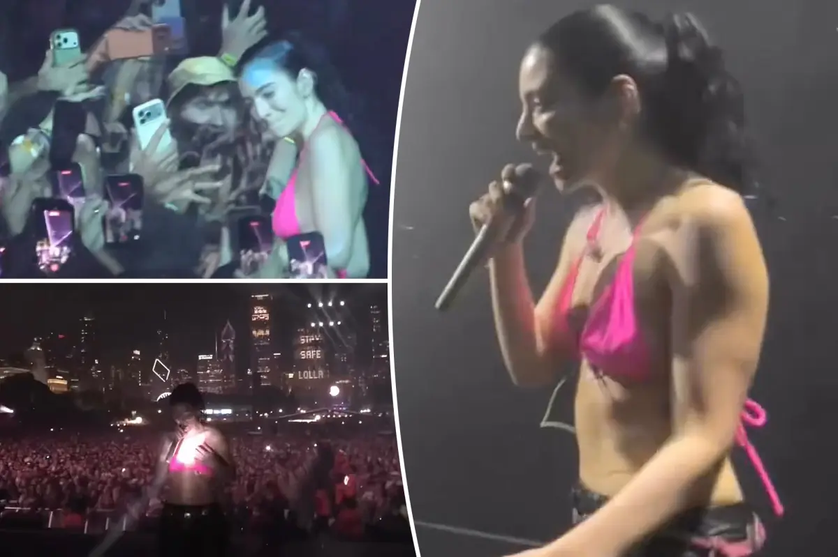 Penyanyi Lorde saat tampil di panggung festival musik