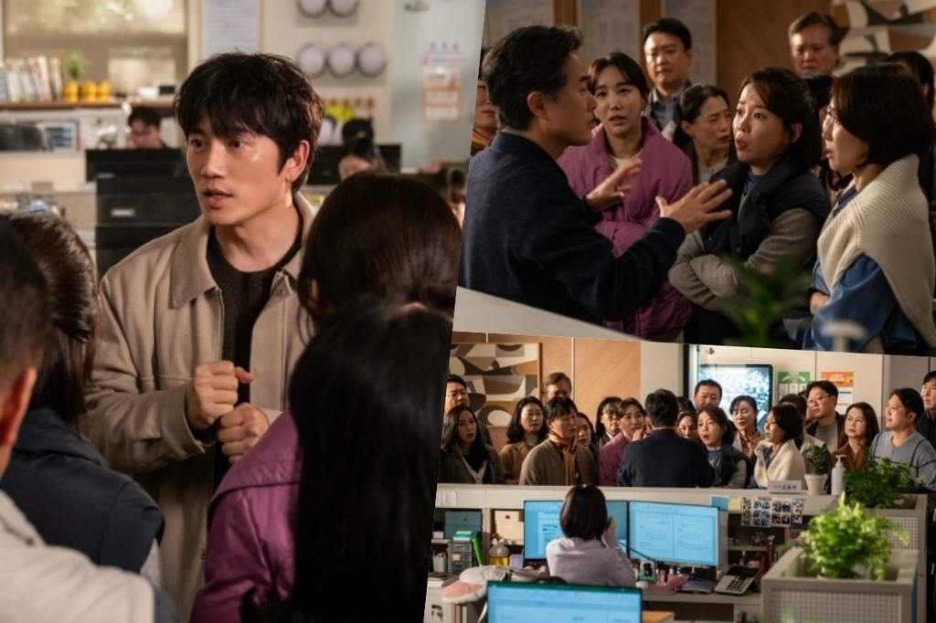 Ji Sung dikerumuni warga yang marah dalam drama The Apartment Job